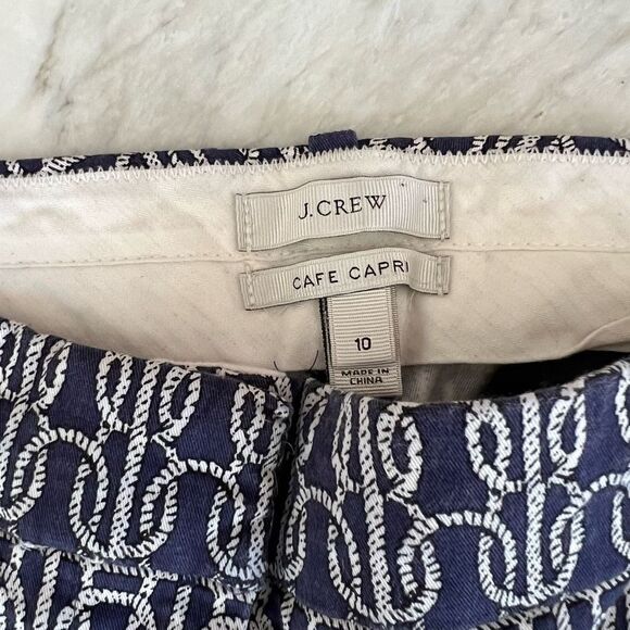 J.Crew Nautical Cafe Capri Pants cotton stretch size 10 - Picture 3 of 7